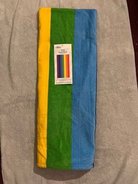Colorful Rainbow Striped Beach Towel